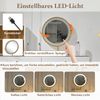 Schminktisch mit LED Beleuchtung Spiegeltisch Beauty Tisch großer Spiegel mit Tageslicht Warmlicht Kaltlicht moderner Makeup Tisch Frisierkommode mit Seitenregal weiß goldene Akzente Kippsicherung, 115cmx45cmx120cm, Weiß Bild 4