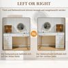 Schminktisch mit LED Beleuchtung Spiegeltisch Beauty Tisch großer Spiegel mit Tageslicht Warmlicht Kaltlicht moderner Makeup Tisch Frisierkommode mit Seitenregal weiß goldene Akzente Kippsicherung, 115cmx45cmx120cm, Weiß Bild 5