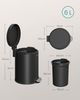 SONGMICS Mülleimer Kosmetikeimer Kosmetikeimer, 3/6 L Mülleimer Bad, Tretmülleime Bild 5
