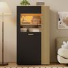 Modernes Aufbewahrungsschrank 146x40x80 cm mit 16-Farben LED-Beleuchtung und Glasfront Bild 2