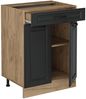 Küchenunterschrank R-Line Anthrazit Landhaus 60 cm mit Schublade, AP Eiche Vicco Bild 4