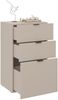 Carryhome 'TINO OFFICE' Kommode Standelement, MDF Kaschmir, 52.4 x 87.4 x 40.1 cm, mit Softclose und 3 Schubladen Bild 3