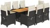 vidaXL 9-tlg. Garten-Essgruppe mit Kissen Schwarz Poly Rattan 3212705 Bild 2