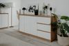 Sideboard >Lindenau< in Dekor Artisan Eiche/weiß hochglanz - 178x88x40 (BxHxT) Bild 5