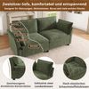 Merax 2-Sitzer Sofa, Zweisitzer Sofa, dicke weiche Polster, Wolkensofa-Gefühl, mit 2 Armlehnenkissen, Chenille Stoff, Grün Bild 5