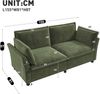 Merax 2-Sitzer Sofa, Zweisitzer Sofa, dicke weiche Polster, Wolkensofa-Gefühl, mit 2 Armlehnenkissen, Chenille Stoff, Grün Bild 4