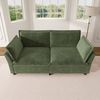 Merax 2-Sitzer Sofa, Zweisitzer Sofa, dicke weiche Polster, Wolkensofa-Gefühl, mit 2 Armlehnenkissen, Chenille Stoff, Grün Bild 3
