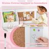 COSTWAY Kinderschreibtisch mit Stuhl Set, Holz, Sitzgruppe mit Bücherregal Bild 4