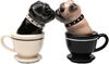 MystiCalls Salz- / Pfefferstreuer Salz- und Pfefferstreuer Mops in Tasse - Tea Cup Pugs Gewürz Streuer, (2-tlg), Verbunden durch einen Magnet Bild 1