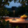 BOLD Umbo Solar Tischleuchte Outdoor Solar Tischlampe für Außen & Garten (dimmbar mit Touch, USB & Solar, 3000K warmweiß, IP44, anthrazit, Solarlampe innen & außen) - anthrazit matt Bild 3