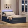 vidaXL Bett mit Stauraum und LED mit LED Dunkelgrau 120 x 200 cm Samt 3371446 Bild 5