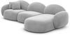 Couch Mirello L Form in Samtstoff - Samtstoff - hellgrau - Rechts Bild 1