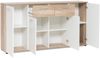 Möbelando 'Jacklin II' Sideboard, Spanplatte, 160 x 35 x 85 cm, Weiß / Wildeiche Bild 2