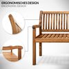 tillvex® Gartenbank Holz Dunkelbraun 150 cm / 3 - 4 Personen Parkbank Massiv Sitzbank Garten Gartenmöbel Bild 2