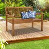 tillvex® Gartenbank Holz Dunkelbraun 150 cm / 3 - 4 Personen Parkbank Massiv Sitzbank Garten Gartenmöbel Bild 4