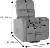 Fernsehsessel HWC-K62, Sessel Relaxsessel TV-Sessel, Liegefunktion Aufstehhilfe elektrisch, Metall Chenille ~ dunkelgrau Bild 3
