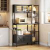 Küchenregal 180 x 115 x 40 cm mit LED und Steckdosenleiste – Hochschrank mit Glas­türen und Arbeitsfläche Bild 2