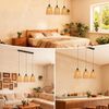 ZMH Hängelampe Boho Rattan 3 Flammig Vintage Geflochten Hanfseil E27 Ohne Leuchtmittel Für Esszimmer Schlafzimmer Bild 4