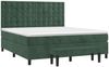 vidaXL Boxspringbett mit Matratze Dunkelgrün 160x200 cm Samt 3138094 Bild 2