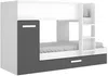 Vente-unique - ANTHONY Bett Holz, Platte GrauWeiß - B 97 cm x H 150 cm x L 243 cm Bild 2