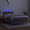 vidaXL Boxspringbett mit Matratze & LED Hellgrau 100x200 cm Samt 3134627 Bild 4