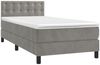 vidaXL Boxspringbett mit Matratze & LED Hellgrau 100x200 cm Samt 3134627 Bild 3