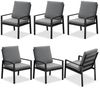 MeXo Gartenlounge-Set Alu Gartenmöbel-Sets Gartenstuhl, (6-tlg, 6 Esszimmerstühle, 60x 68x 85 cm, 12 Auflagen, bis zu 140 kg belastbar), wetterfest Gartengarnitur Set Bild 5