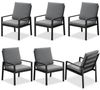 MeXo Gartenlounge-Set Alu Gartenmöbel-Sets Gartenstuhl, (6-tlg, 6 Esszimmerstühle, 60x 68x 85 cm, 12 Auflagen, bis zu 140 kg belastbar), wetterfest Gartengarnitur Set Bild 4