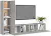 vidaXL 4-tlg. TV-Schrank-Set Betongrau Spanplatte [3079094] Bild 3