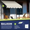 tillvex Balkonmarkise Gelenkarm Markise Klemmmarkise Sonnenmarkise Balkon ohne Bohren Sand 150 cm Bild 2