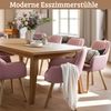 Esszimmerstühle 2er Set ELLA - Stoffbezug, Eichenholz Beine| Gepolsterte Sitzfläche | Skandinavisch Minimalistisch, Stühle Esszimmer | Rosa Bild 2