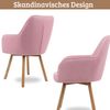 Esszimmerstühle 2er Set ELLA - Stoffbezug, Eichenholz Beine| Gepolsterte Sitzfläche | Skandinavisch Minimalistisch, Stühle Esszimmer | Rosa Bild 4
