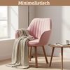 Esszimmerstühle 2er Set ELLA - Stoffbezug, Eichenholz Beine| Gepolsterte Sitzfläche | Skandinavisch Minimalistisch, Stühle Esszimmer | Rosa Bild 5