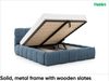 MEBLINI Polsterbett 140x200 mit Lattenrost mit Matratze - SALERNO - Blau Boucle - Bubble Bett - Cloud Bett - Marshmallow Bed - Kopfteil Bett mit Stauraum Bild 3