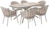 Dehner Gartentisch Barcelona, bis zu 6 Sitzplätze, 160 x 76 x 90 cm, Metall / Kunststoff, ovaler Outdoor-Tisch in modernem Design Bild 4