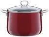 Riess Fleischtopf Nouvelle mit Glasdeckel Ø24 cm 6,5 Liter Rosso extrastark Emaille Induktion Bild 2