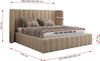 Polsterbett GOLETTA CLASSIC 160 x 200 cm mit gepolstertem Kopfteil, stabilem Bettrahmen, Lattenrost und Bettkasten mit Gasdruckfedern, Doppelbett, zeitloses Design Pocket Matratze - Beige Plüsch - VIRE LUX Bild 4