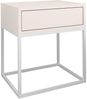 AX LIVING Nachttisch Kommode Aleio in Beige mit weißem Metallgestell Bild 2