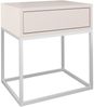 AX LIVING Nachttisch Kommode Aleio in Beige mit weißem Metallgestell Bild 3
