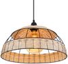 Hängeleuchte, Rattan, Gittergeflecht, schwarz, braun, H120cm Bild 2