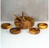 Levandeo® Salatbesteck, 2tlg. Salatbesteck Holz Akazie 31cm Lang Salat Servierbesteck Gabel Bild 3