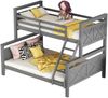 Etagenbett Kinderbett 90x200 / 140x200 cm umbaubar in 2 Einzelbetten, Hochbett mit Leiter und Sicherheitsgeländer,Grau Bild 5