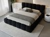 GRAINGOLD Modo Polsterbett 200x200, Doppelbett mit Kopfteil, groß Stauraum, Velour-Stoff, Schwarz Bild 3