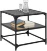 vidaXL Couchtische mit Glasplatten 2 Stk. Schwarz 50x50x45 cm Stahl 846009 Bild 3