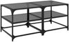 vidaXL Couchtische mit Glasplatten 2 Stk. Schwarz 50x50x45 cm Stahl 846009 Bild 2