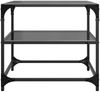 vidaXL Couchtische mit Glasplatten 2 Stk. Schwarz 50x50x45 cm Stahl 846009 Bild 5