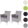 2er-Set Poly-Rattan Gartensessel Halden, Korbsessel ~ grau, Kissen anthrazit Bild 5