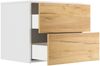 Design Nachttisch Concepto L 60cm hängend, 2 Pushauszüge Weiß Hgl Eiche : Weiss hochglanz / Eiche Gold Bild 4