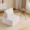 Sofa mit kompakter Sitzfläche, modulares Design, Beige, 100% Leinenbezug, Plywood-Gestell,81*81*80 cm Bild 3