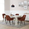 6er-Set Polsterstuhl, Samt Braun, 88 x 56 x 59,5 cm Bild 2
